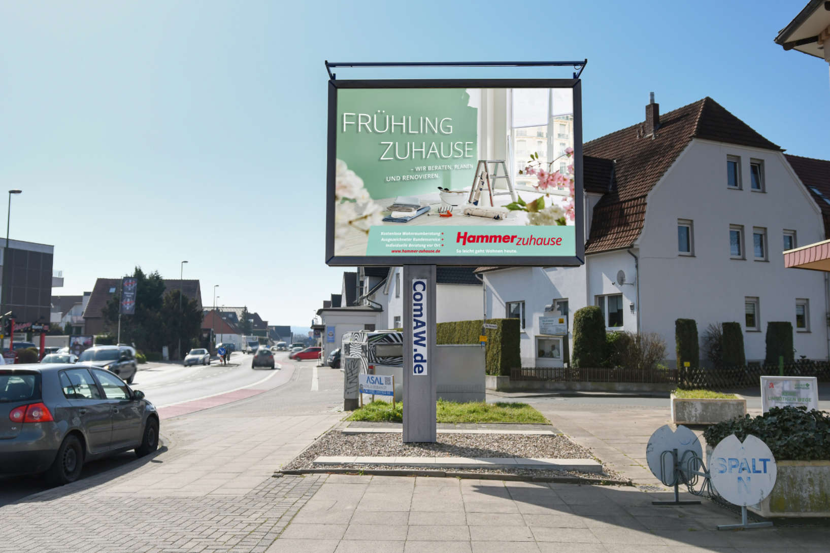 Werbetafel CityStar an einer Straße